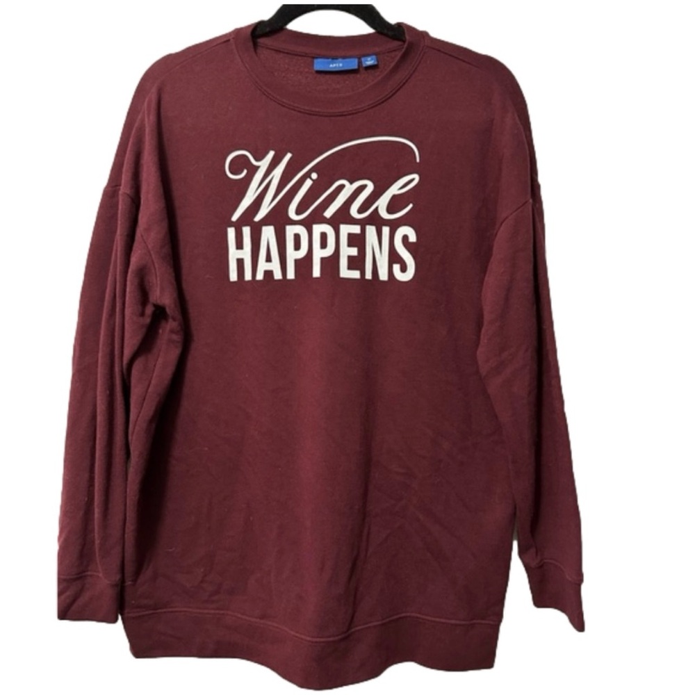 *Apt 9|Wine Happens Sweatshirt|Size Medium